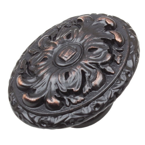 GlideRite 2 in. Old World Ornate Oval Cabinet Knob, Oil Rubbed Bronze