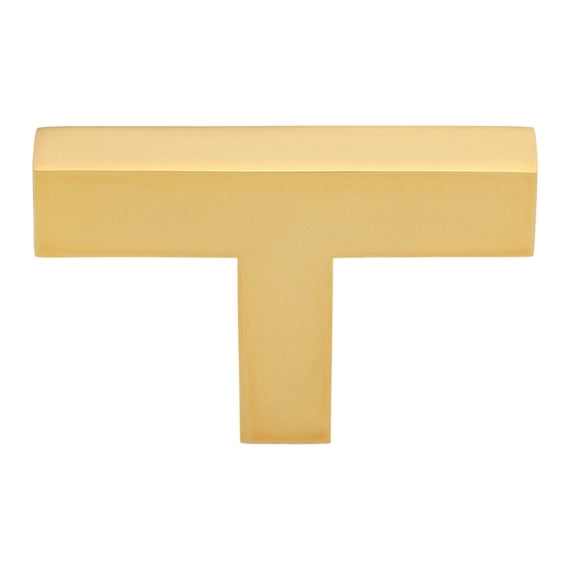 GlideRite 2 in. Solid Square Cabinet T-Knob, Brass Gold - 21683-T-BG, 10 Pack