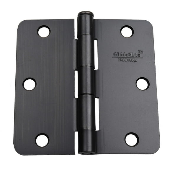 GlideRite 3-1/2 in. Steel Door Hinge with 1/4 in. Corner Radius, Oil Rubbed Bronze finish, Pack of 12