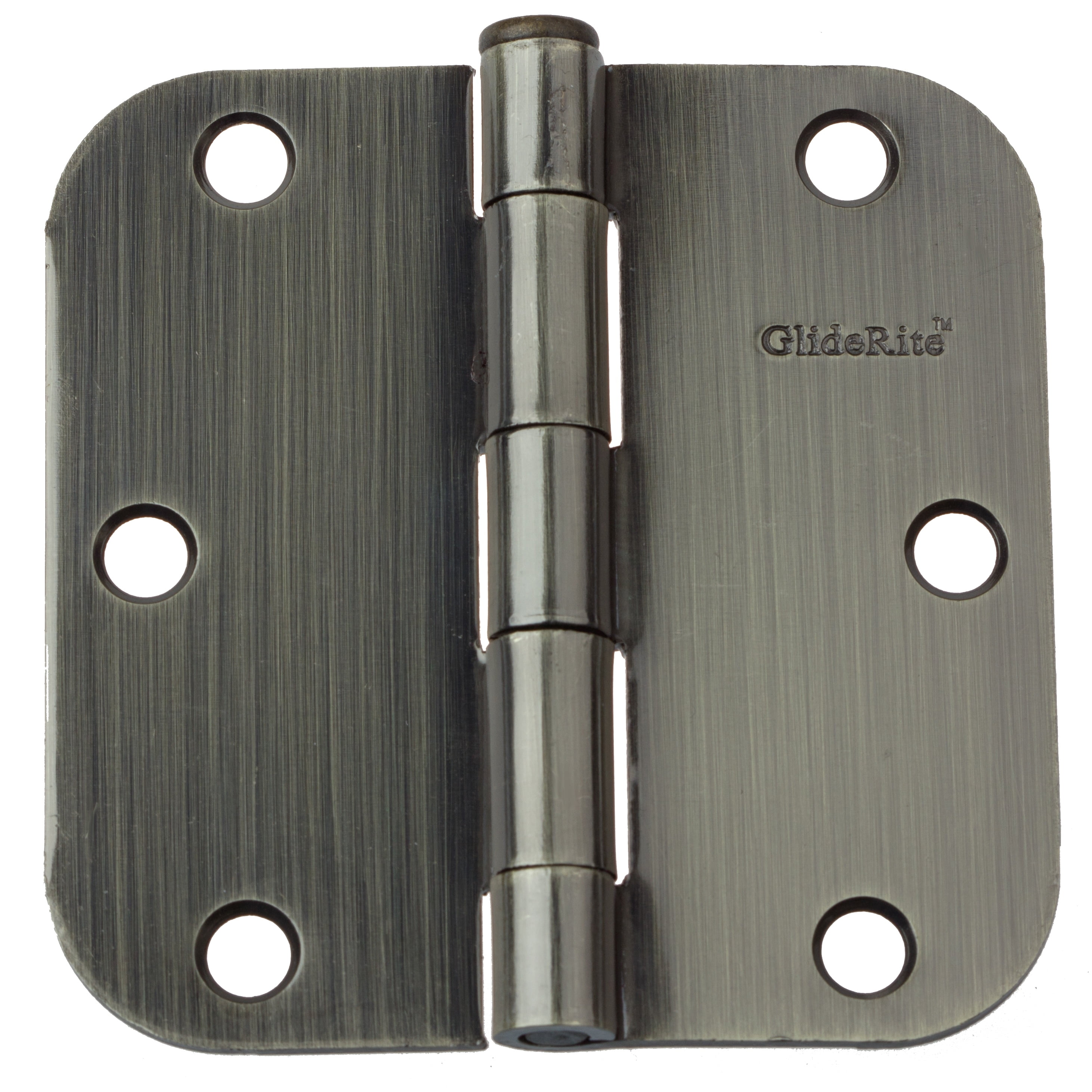 Antique Brass 3-1/2 Inch Door Hinge with Radius Corners