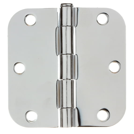 GlideRite 3-1/2 in. Steel Door Hinge with 5/8 in. Corner Radius, Polished Chrome finish, Pack of 18