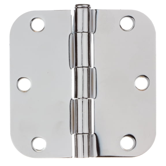 GlideRite 3-1/2 in. Steel Door Hinge with 5/8 in. Corner Radius, Polished Chrome finish