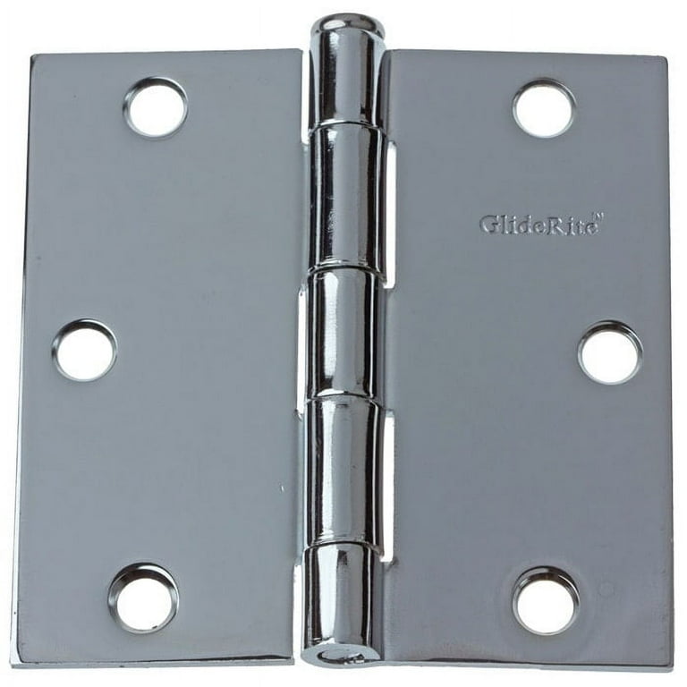 3-1/2 in. Polished Chrome Steel Door Hinge 5/8 in. Corner Radius with Screws (12-Pack) 3-1/2 in. Polished Chrome Steel Door Hinge 5/8 in. Corner Radius with Screws (12-Pack)
