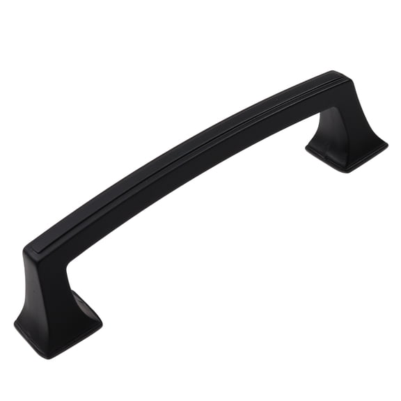 GlideRite 3-3/4 in. Center Classic Base Pull Cabinet Hardware Handle, Matte Black