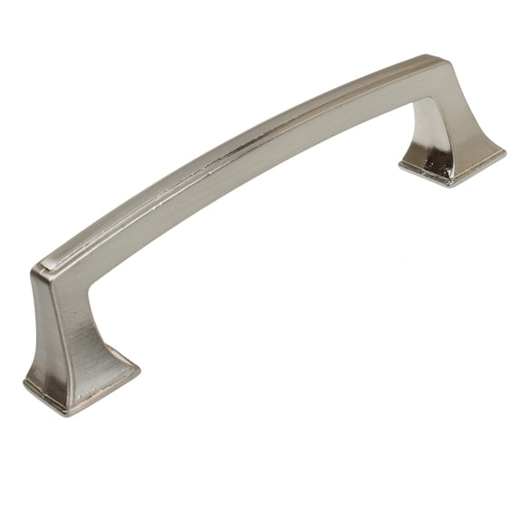 GlideRite 3-3/4 in. Center Classic Base Pull Cabinet Hardware Handle, Satin Nickel