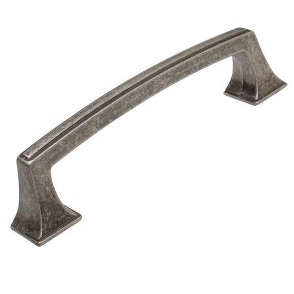 GlideRite 3-3/4 in. Center Classic Base Pull Cabinet Hardware Handle, Weathered Nickel, Pack of 10