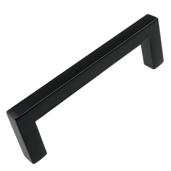GlideRite 3-3/4 in. Center Solid Square Bar Pull Cabinet Hardware Handles, Matte Black