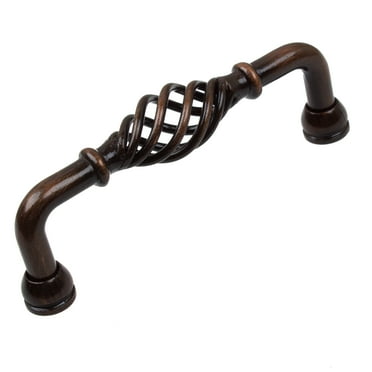 GlideRite 3-3/4 in. Center Twisted Birdcage Pull Solid Steel Cabinet Wire Handles, Oil Rubbed Bronze, Pack of 10