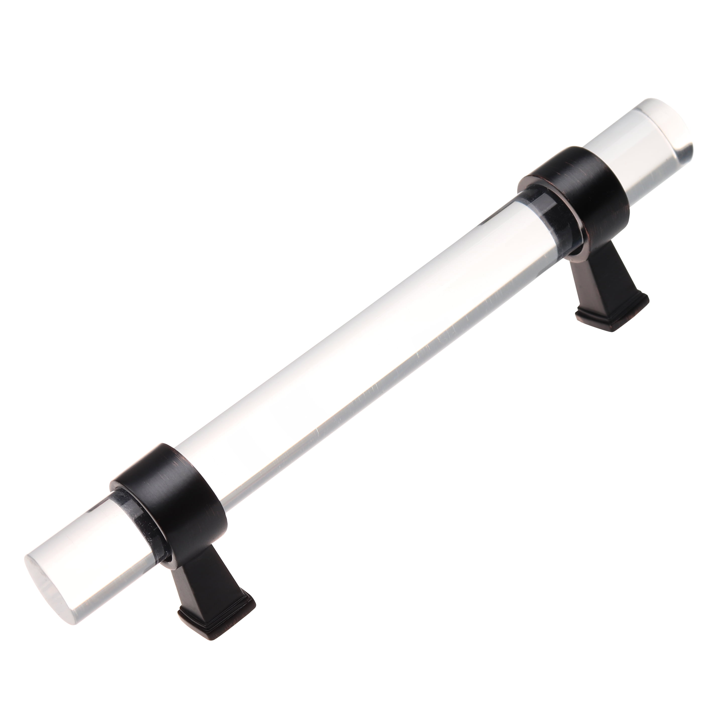 Clear Acrylic and Oil Rubbed Bronze Bar Pull with Mounting Hardware