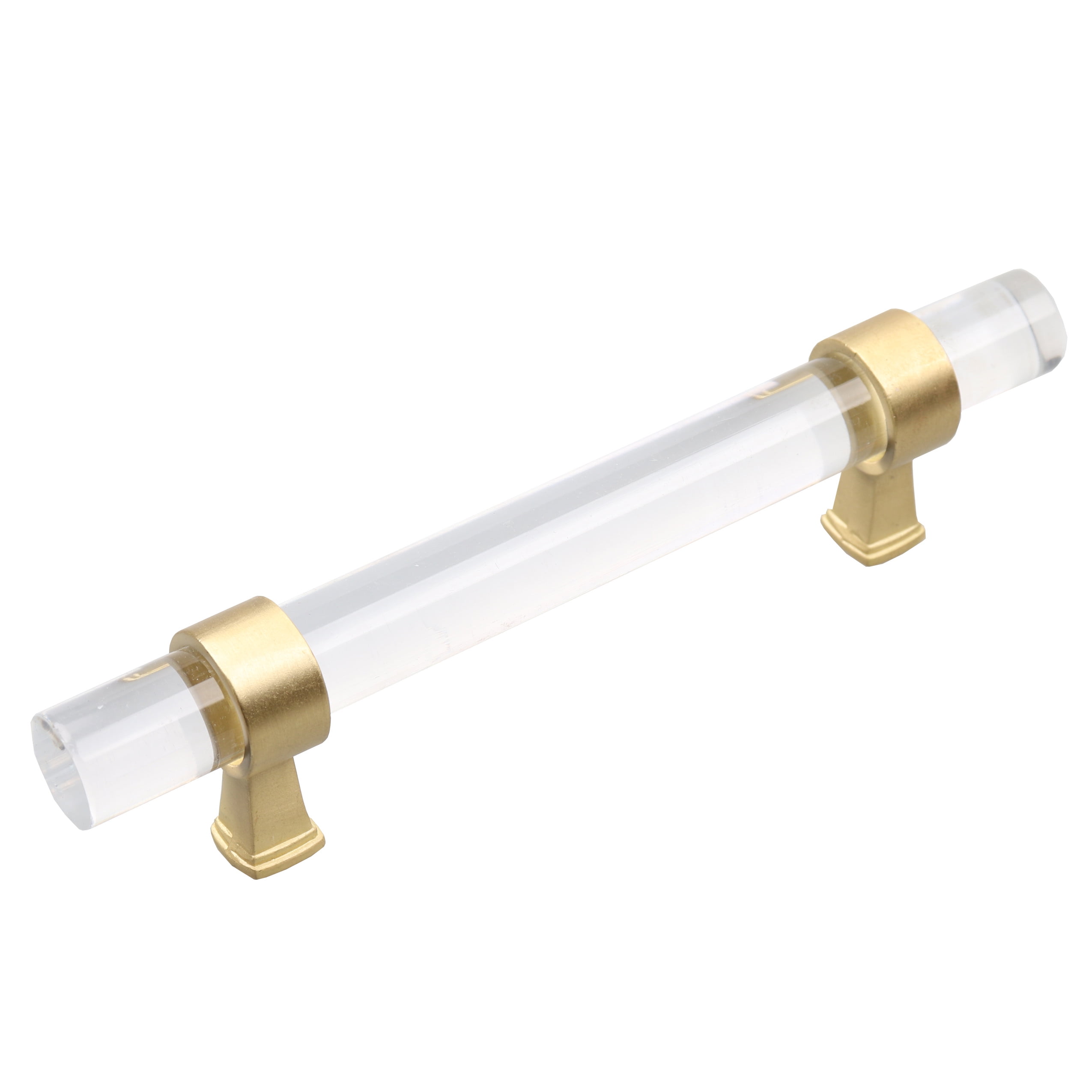 3.75" Satin Gold and Clear Acrylic Bar Pull