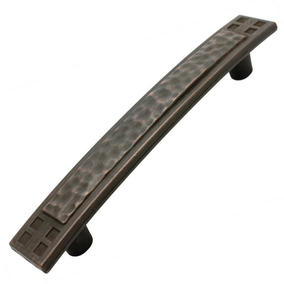 GlideRite 3.75 in. Center Hammered Mission Style Pull Cabinet Hardware Handle, Oil Rubbed Bronze