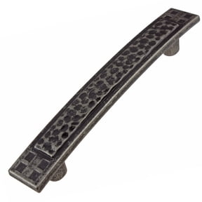 GlideRite 3.75 in. Center Hammered Mission Style Pull Cabinet Hardware Handle, Weathered Nickel
