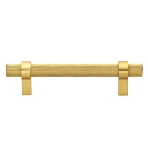 GlideRite 3.75 in  Screw Center Solid Steel Knurled Euro Bar Pull (Pack of 5) - Brass Gold