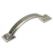 GlideRite 3 in. Center Arched Square Pulls Cabinet Hardware Handles, Satin Nickel, Pack of 10