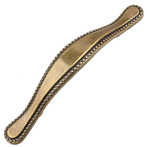 GlideRite 3 in. Center Beaded Pull Cabinet Hardware Handle, Antique Brass