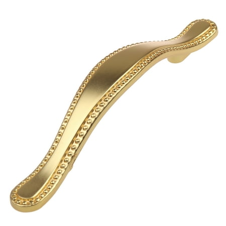 GlideRite 3 in. Center Beaded Pull Cabinet Hardware Handle, Brass Gold
