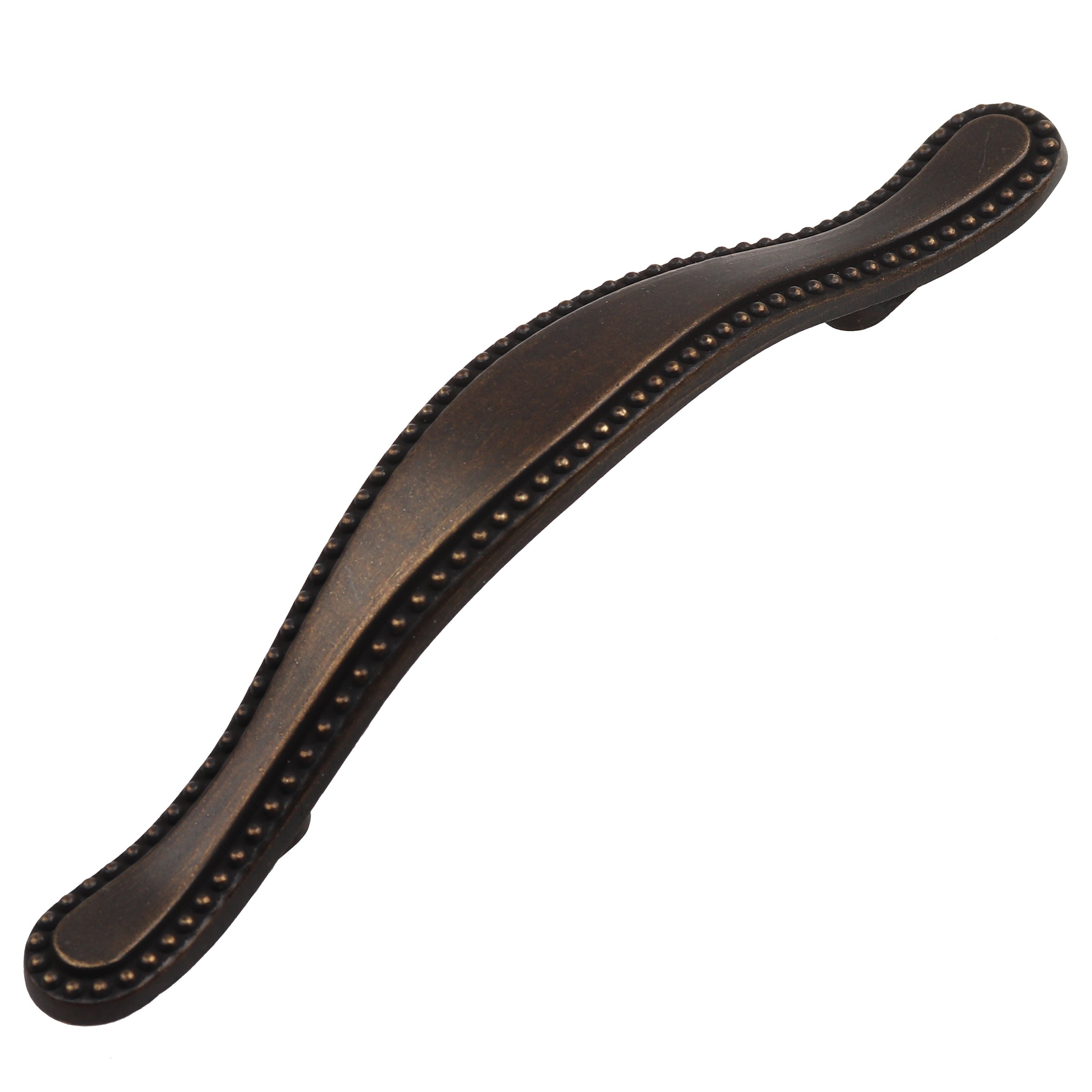 GlideRite 3 in. Center Beaded Pull Cabinet Hardware Handles, Antique Brass, Pack of 25