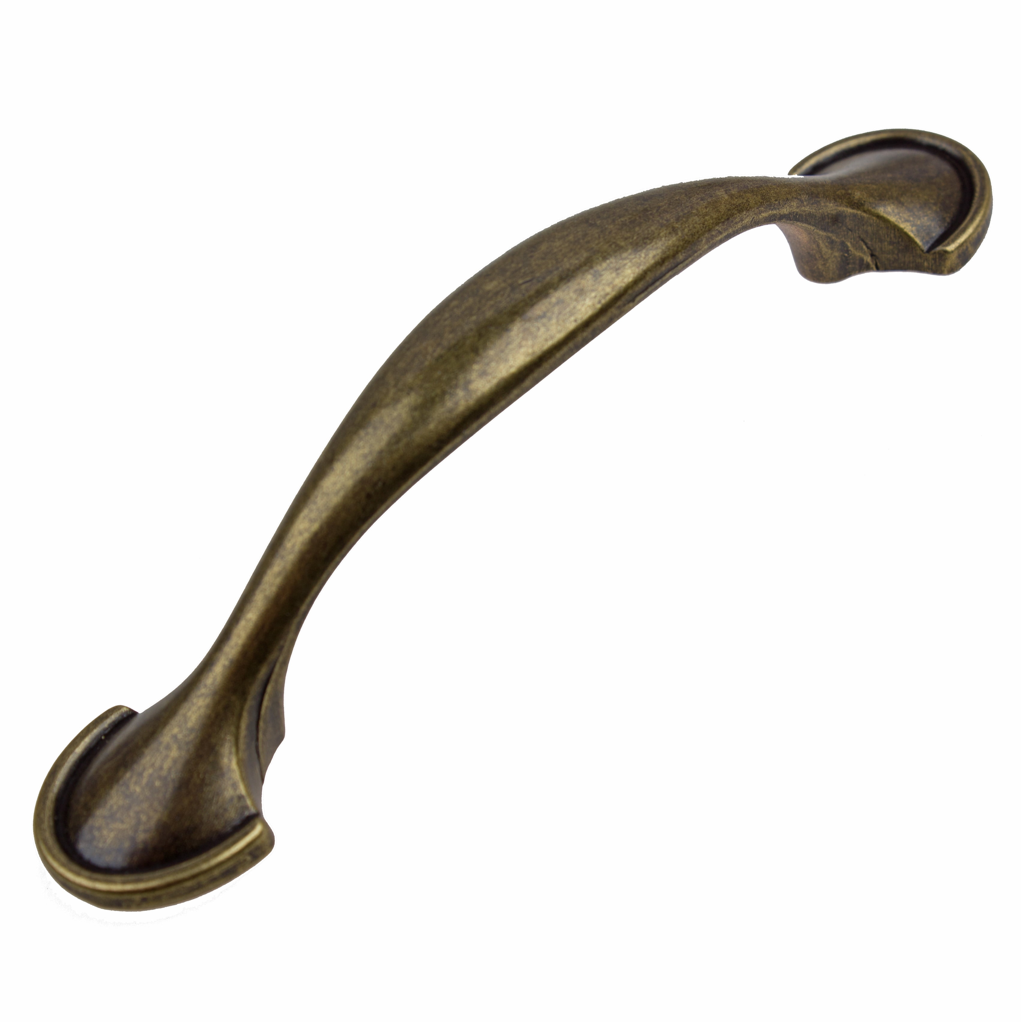 Antique Brass Arch Cabinet Pull with Mounting Hardware