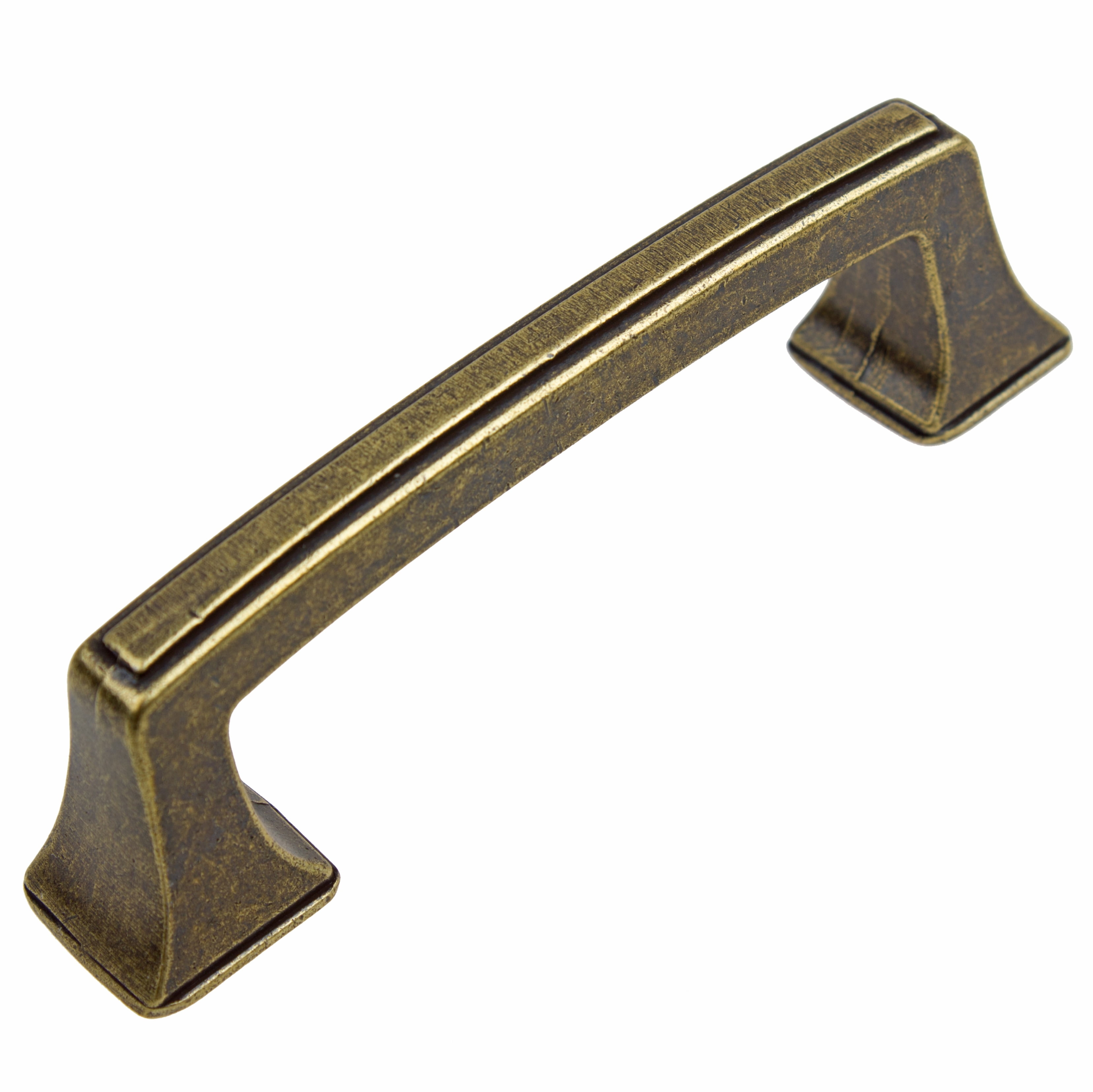 GlideRite 3 in. Center Classic Base Pull Cabinet Hardware Handle, Antique Brass, Pack of 25