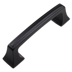 GlideRite 3 in. Center Classic Base Pull Cabinet Hardware Handle, Matte Black