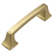 GlideRite 3 in. Center Classic Base Pull Cabinet Hardware Handle, Satin Gold