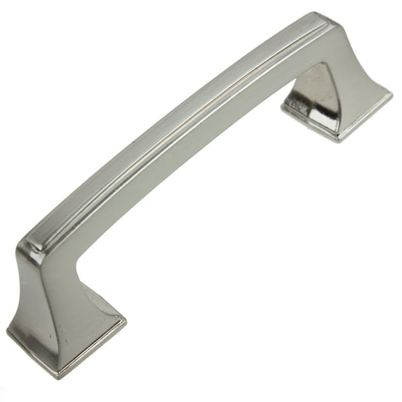 GlideRite 3 in. Center Classic Base Pull Cabinet Hardware Handle, Satin Nickel, Pack of 10