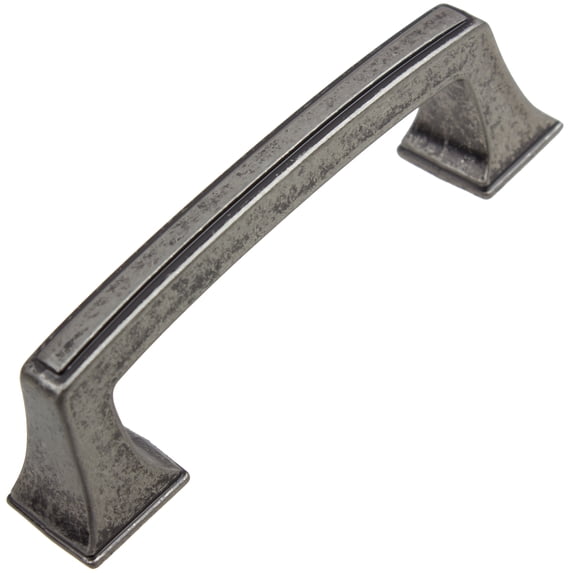 GlideRite 3 in. Center Classic Base Pull Cabinet Hardware Handle, Weathered Nickel