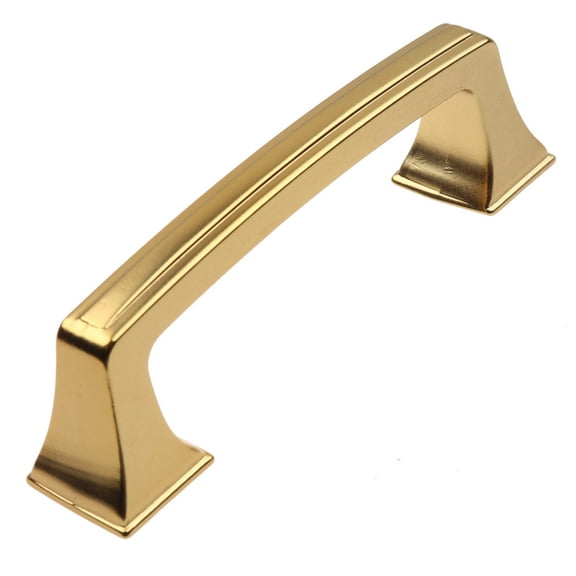 GlideRite 3 in. Center Classic Base Pull Cabinet Hardware Handles, Brass Gold, Pack of 25