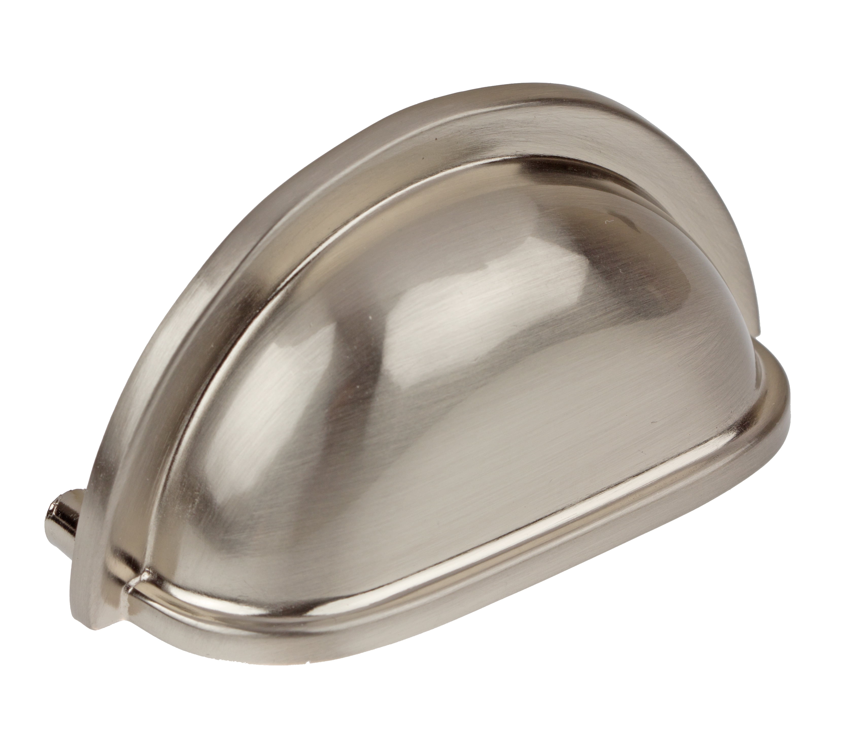 Satin Nickel 3'' Traditional Cup Pull with Mounting Hardware