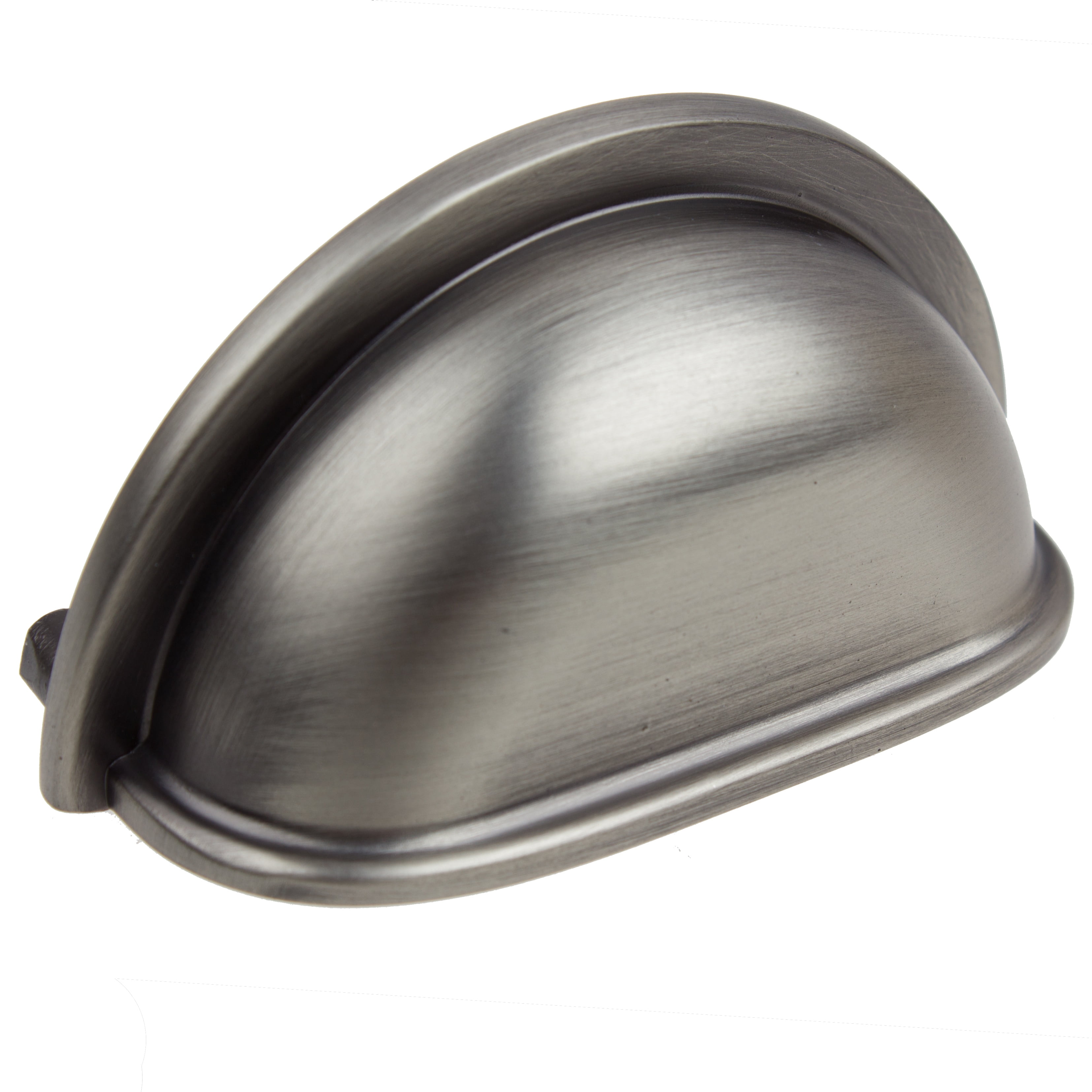Satin Pewter 3'' Traditional Cup Pull with Mounting Hardware