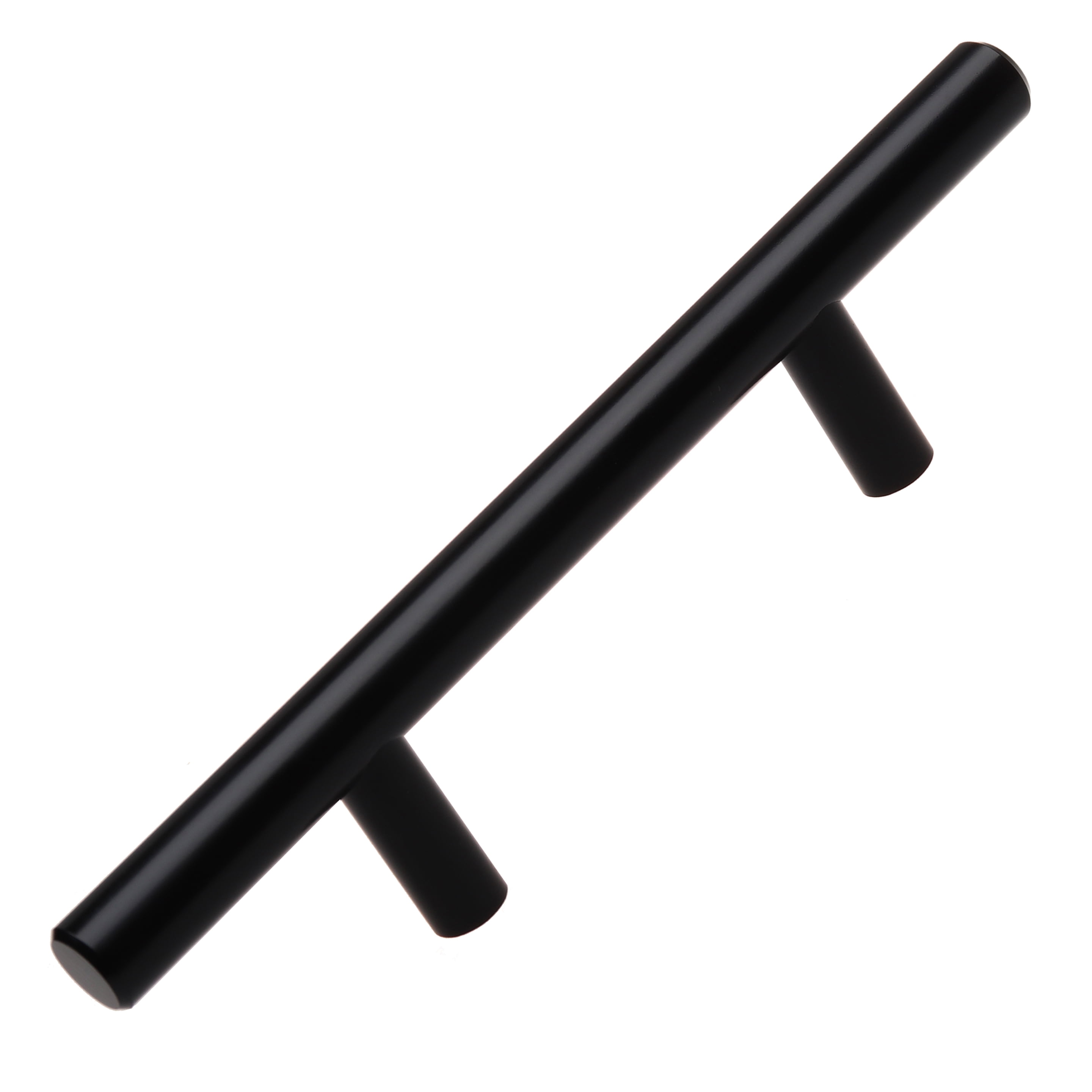 Matte Black Steel 6.13" Modern Bar Pull with Mounting Hardware