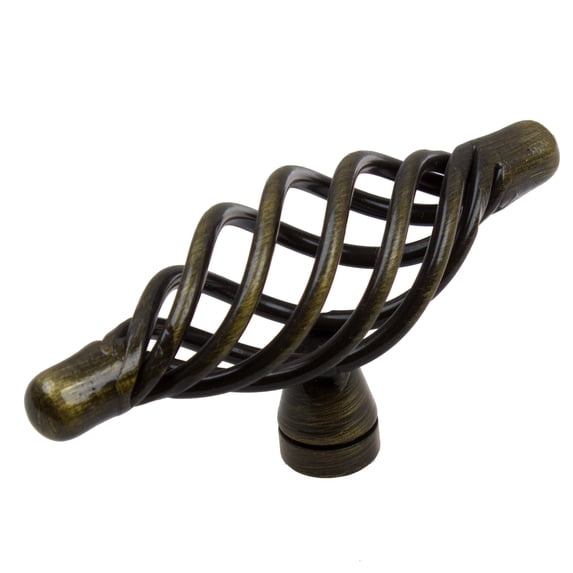 GlideRite 3 in. Classic Oval Birdcage Cabinet Knob, Antique Brass
