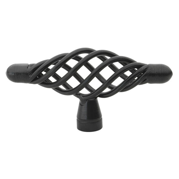 GlideRite 3 in. Classic Oval Birdcage Cabinet Knobs, Matte Black, Single Pack