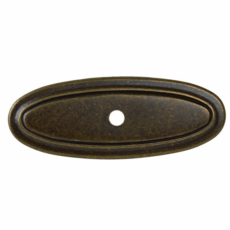 3 in. Oil Rubbed Bronze Classic Thin Oblong Cabinet Knob Backplate (10-Pack) 3 in. Oil Rubbed Bronze Classic Thin Oblong Cabinet Knob Backplate (10-Pack)