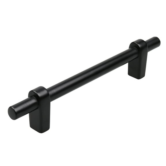 GlideRite 4-1/4 in. Center European Solid Cabinet Bar Pull, Matte Black