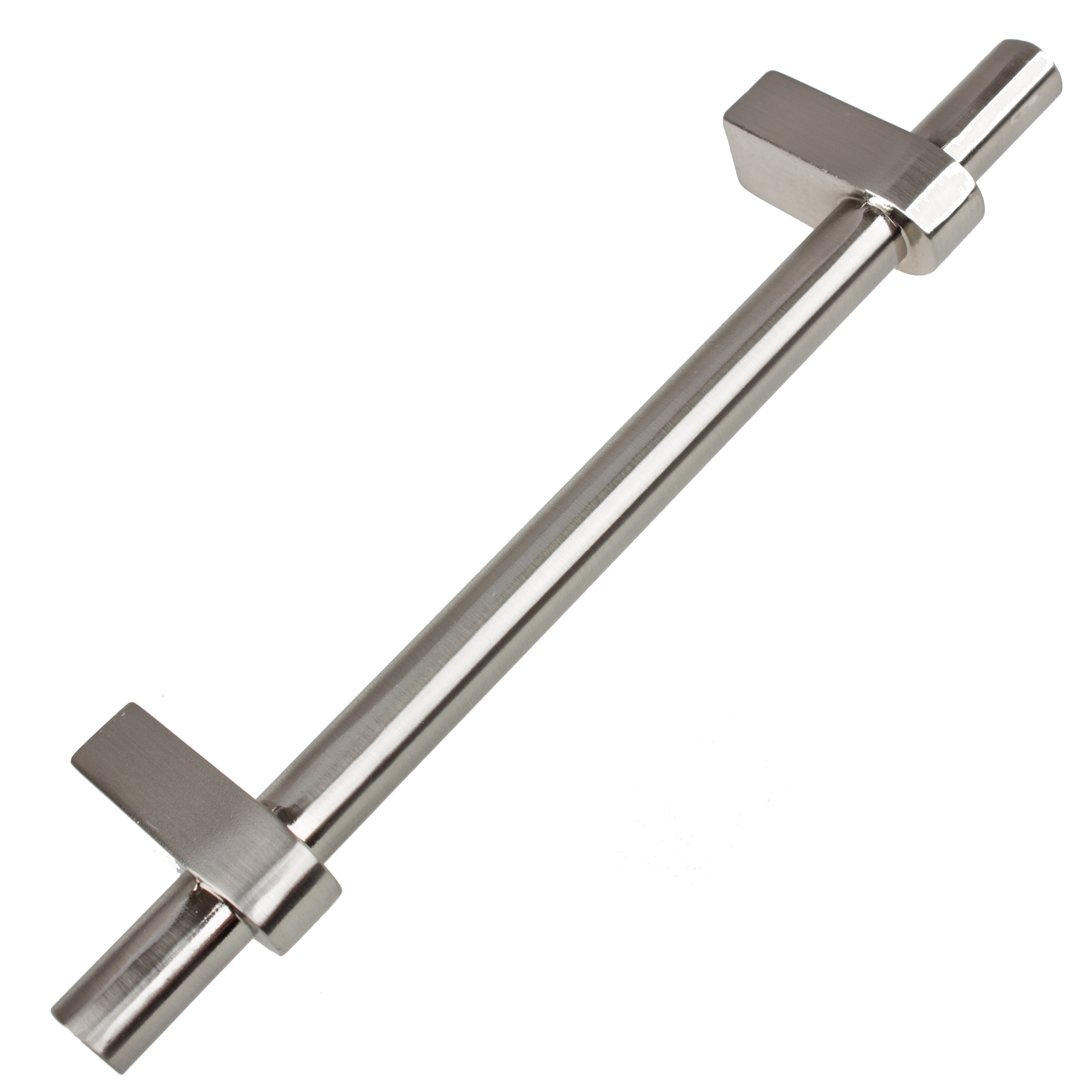 Satin Nickel Brushed T-Bar Cabinet Pull with Mounting Hardware