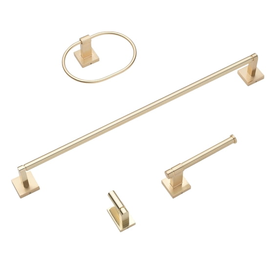 GlideRite 4-Piece Bathroom Hardware Set - 9024-KIT-SQ-CHPG-1