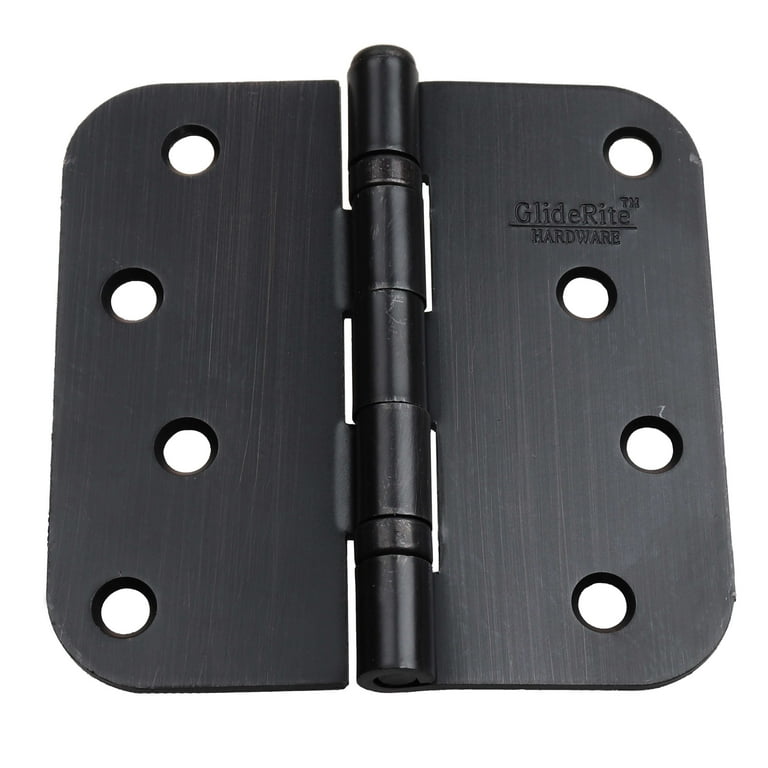 4 in. Oil Rubbed Bronze Steel Ball-Bearing Door Hinge 5/8 in. Corner Radius with Screws (12-Pack) 4 in. Oil Rubbed Bronze Steel Ball-Bearing Door Hinge 5/8 in. Corner Radius with Screws (12-Pack)