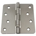thumbnail image 1 of GlideRite 4 in. Ball-Bearing Steel Door Hinges with 1/4 in. Corner Radius, Satin Nickel finish, Pack of 12, 1 of 4