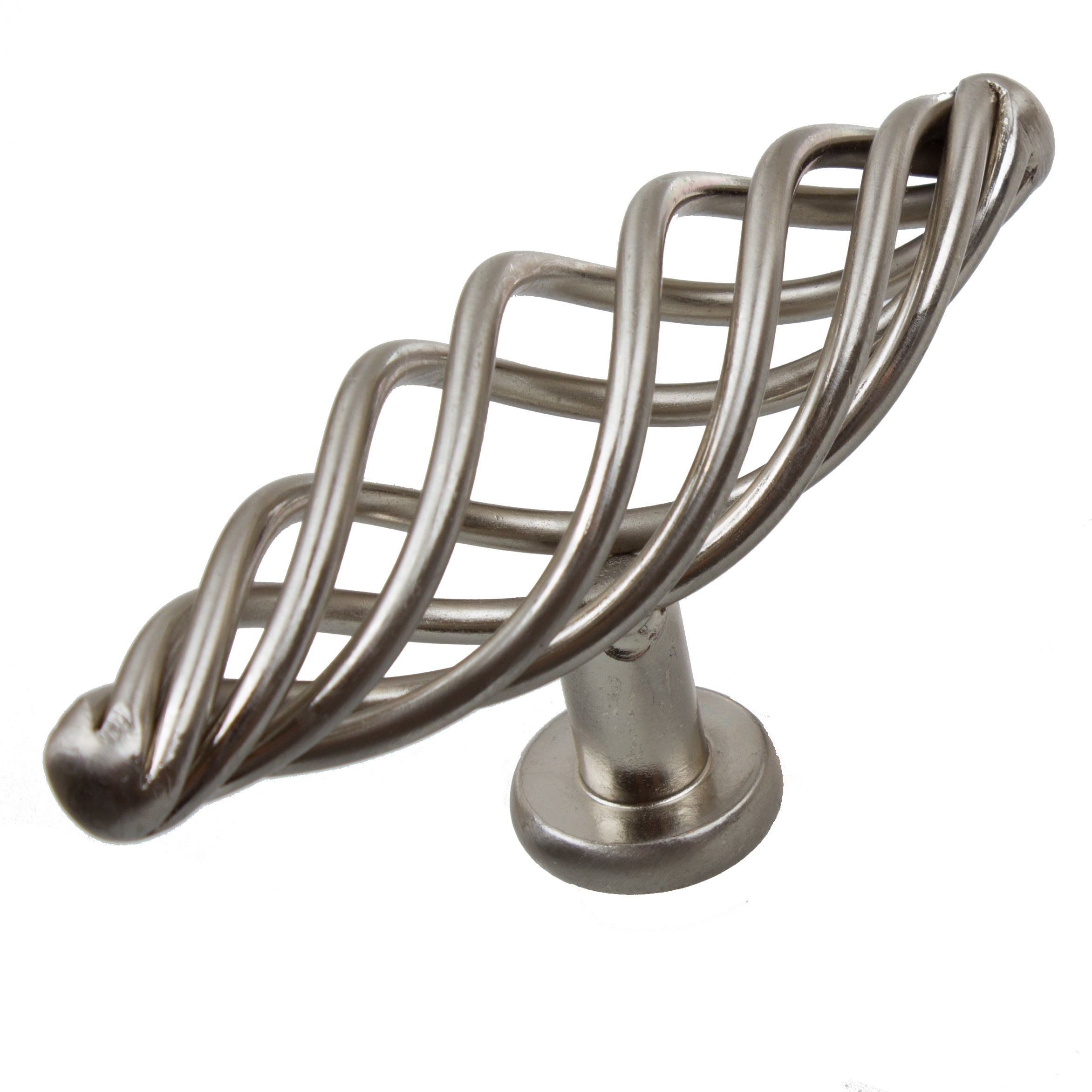 GlideRite 4 in. Classic Oval Twisted Birdcage Cabinet Knobs, Satin Nickel, Pack of 25