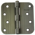 thumbnail image 1 of GlideRite 4 in. Steel Door Hinge with 5/8 in. Corner Radius, Antique Brass finish, 1 of 3
