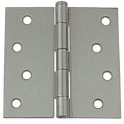 GLIDERITE HARDWARE GlideRite 4 in. Steel Door Hinge with Square Corner Radius, Satin Nickel finish
