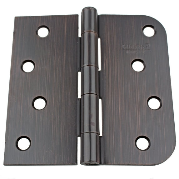 GlideRite 4 in. Steel Door Hinge with Square and 5/8 in. Corner Radius, Oil Rubbed Bronze finish