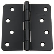 GLIDERITE HARDWARE GlideRite 4 in. Steel Door Hinges with 1/4 in. Corner Radius, Matte Black finish, Pack of 12