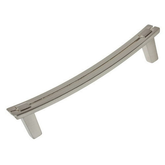 GlideRite 5 Inch Center Industrial Dual Bar Pull Cabinet Hardware Handle, Satin Nickel