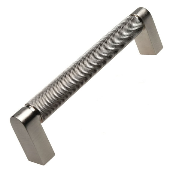 GlideRite 5" Screw Spacing Satin Nickel Solid Knurled Bar Pull Cabinet Hardware Handle