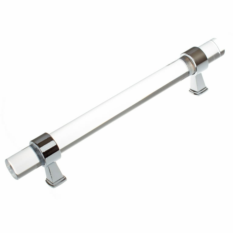 GlideRite 5 in. Center Acrylic Cabinet Bar Pulls, Polished Chrome, Pack of  10 