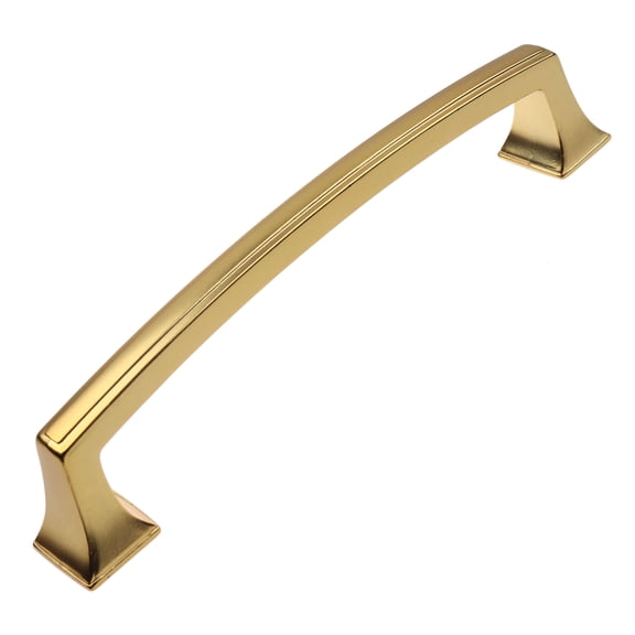 GlideRite 5 in. Center Classic Base Pull Cabinet Hardware Handle, Brass Gold