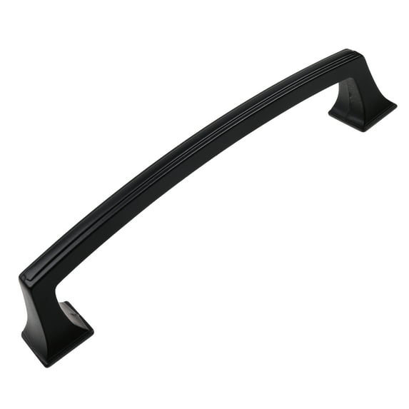 GlideRite 5 in. Center Classic Base Pull Cabinet Hardware Handle, Matte Black