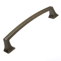 GlideRite 5 in. Center Classic Base Pull Cabinet Hardware Handles, Antique Brass, Pack of 5